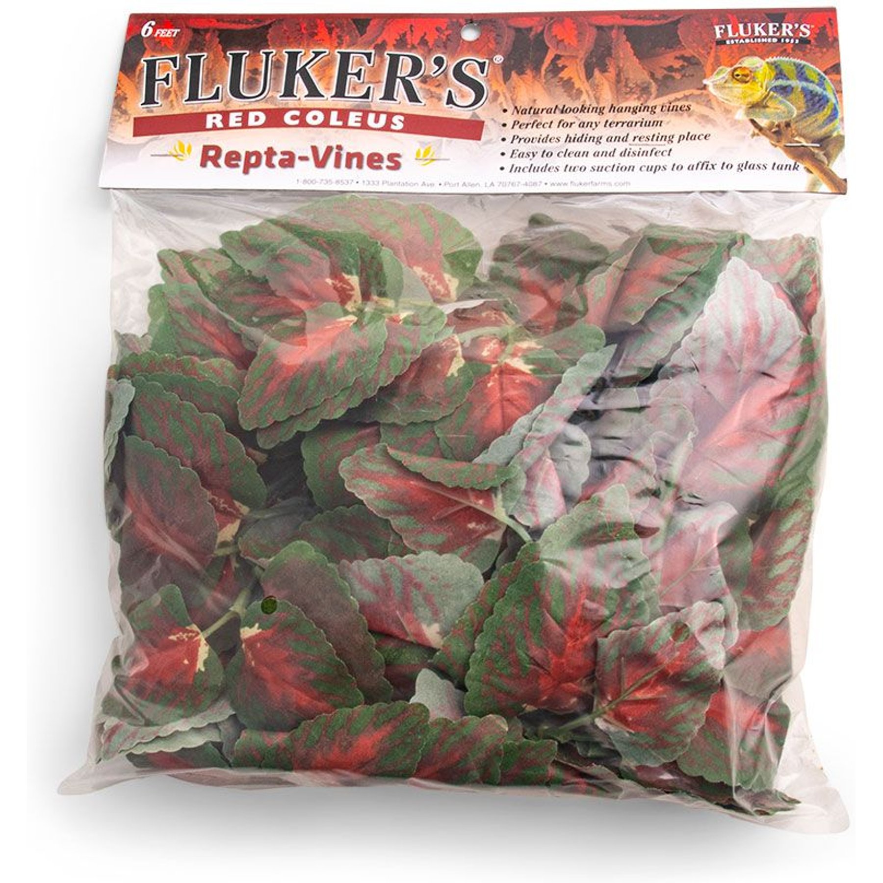 Fluker's Repta-Vines Reptile Terrarium Décor, 6-ft, Red Coleus