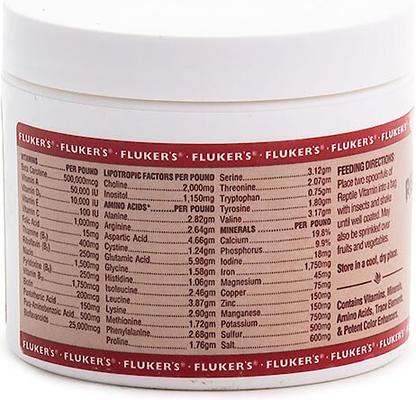 Show full view: Fluker's Reptile Vitamin with Beta Carotene Reptile Supplement, 2.5-oz jar slide 2 of 5