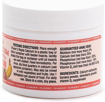 Show full view: Fluker's Strawberry Banana Flavored Reptile Calcium Supplement, 2-oz bottle slide 2 of 5