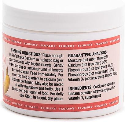 Show full view: Fluker's Strawberry Banana Flavored Reptile Calcium Supplement, 4-oz bottle slide 3 of 5
