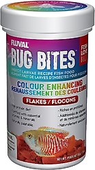 Fluval Bug Bites Color Enhancer Tropical Freshwater Formula Flakes Fish Food, 1.58-oz