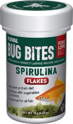 Fluval Bug Bites Spirulina Formula Flakes Fish Food, 0.64-oz