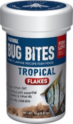 Fluval Bug Bites Tropical Freshwater Formula Flakes Fish Food, 0.63-oz