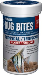 Fluval Bug Bites Tropical Freshwater Formula Flakes Fish Food, 1.58-oz