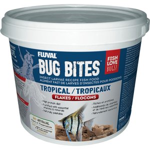 Fluval Bug Bites Tropical Freshwater Formula Flakes Fish Food, 2.2-lb