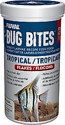 Fluval Bug Bites Tropical Freshwater Formula Flakes Fish Food, 3.17-oz