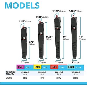 Fluval Electronic Aquarium Heater, 300-watt