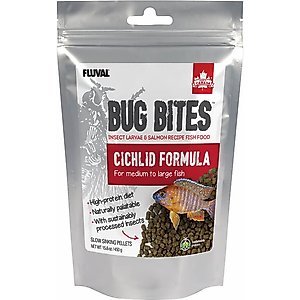 Fluval Fl Bug Bites Cichlid Formula Medium & Large Pellets Fish Food, 15.8-oz