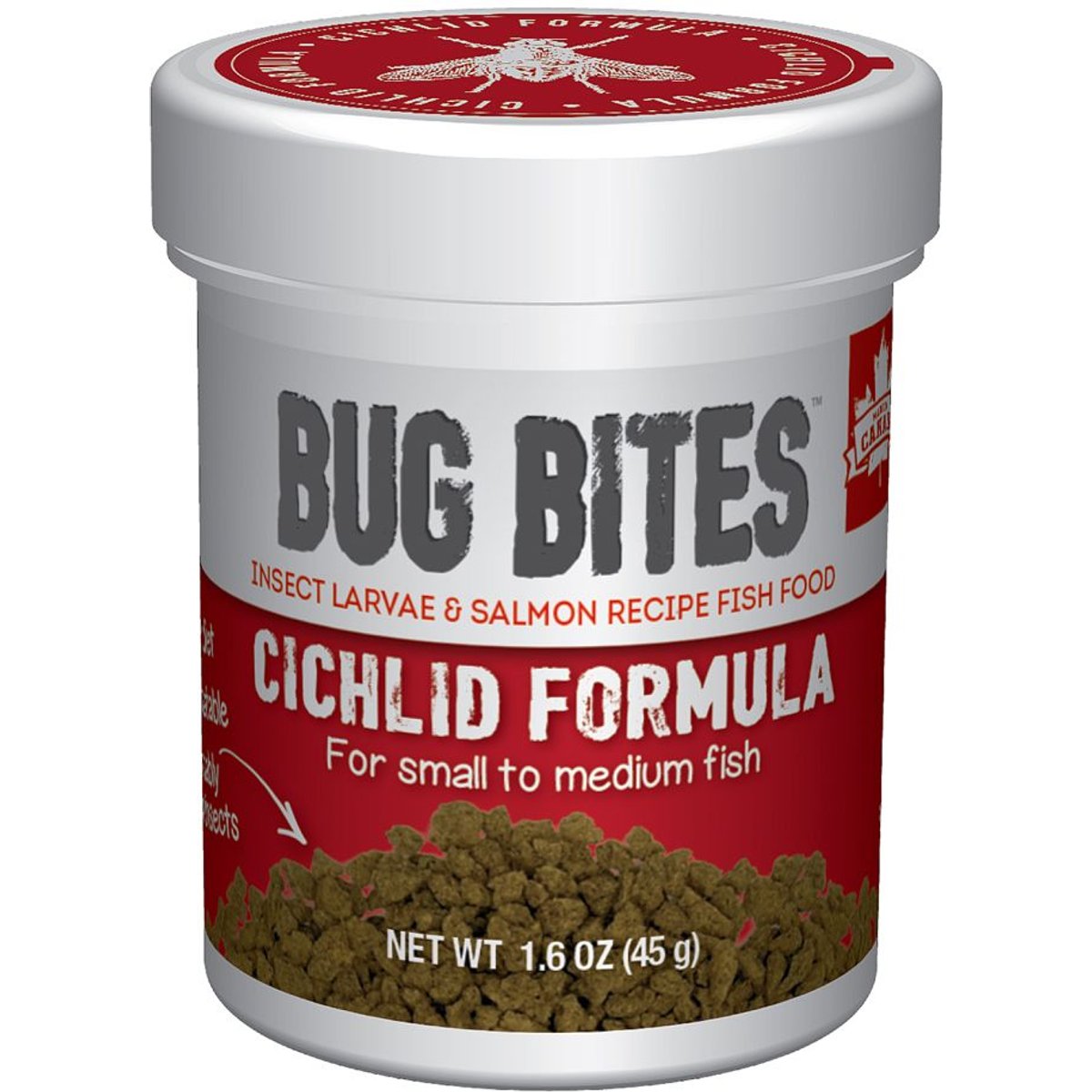 Fluval Bug Bites Cichlid Formula Small Granules Fish Food, 1.6-oz