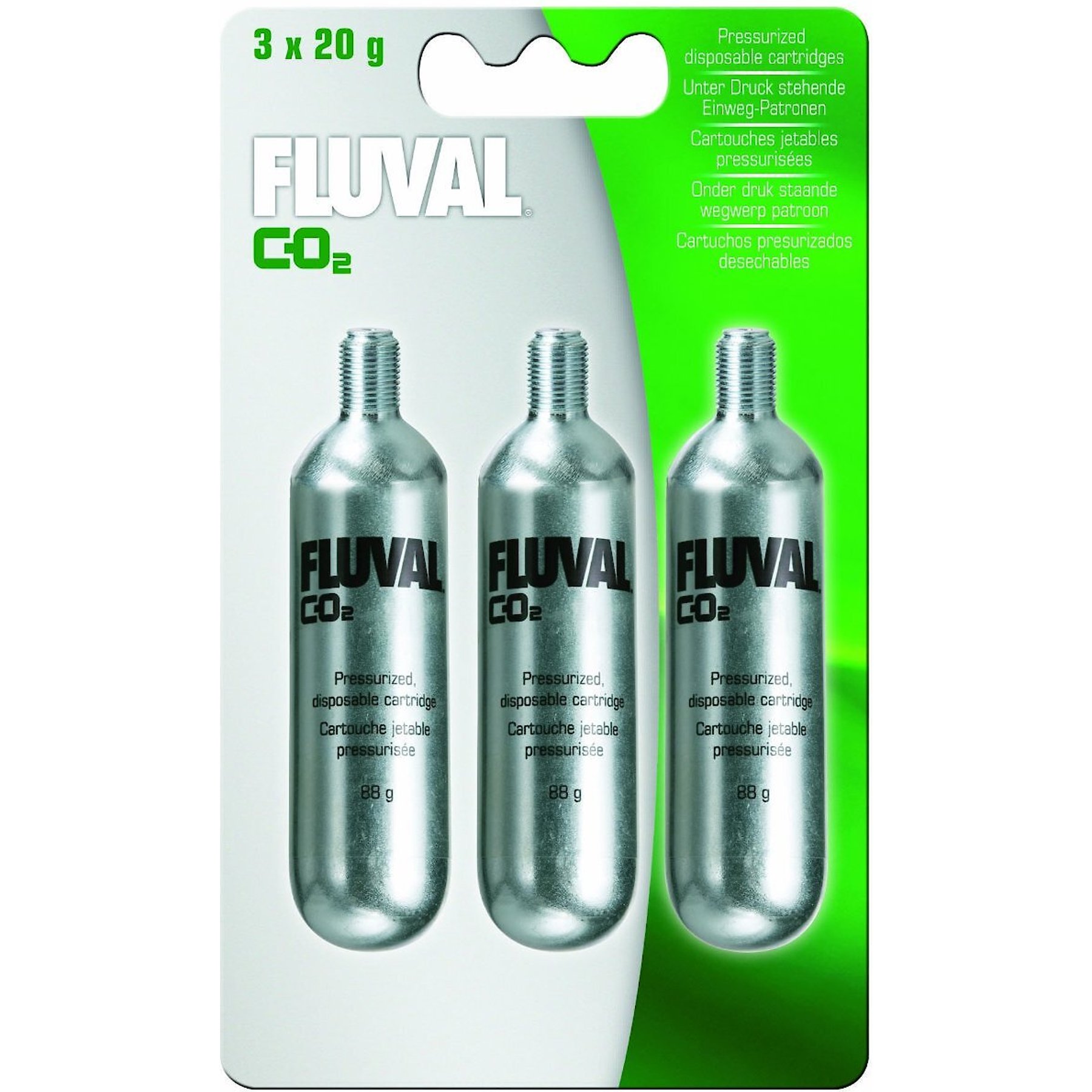 Fluval Pressurized CO2 Disposable Cartridges, 3 count