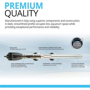 Fluval Submersible Glass Aquarium Heater, 50-watt