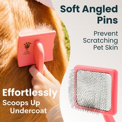 Flying Pawfect Flat Slicker Dog Brush, Coral, Small slide 2 of 5