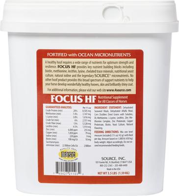 Show full view: Focus by Source Inc. HF Hoof Health Pellet Horse Supplement, 3.5-lb tub slide 3 of 4