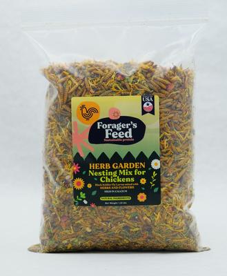 Show full view: Forager's Feed Herb Garden Nesting Mix BSLF, Herbs & Flowers Poultry Treats, 1.25-lb bag slide 3 of 5