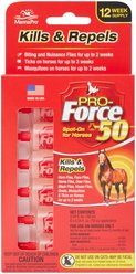 Manna Pro Pro-Force 50 Equine Spot-On Fly, Tick & Mosquito Repellent Horse Spray, 6 count