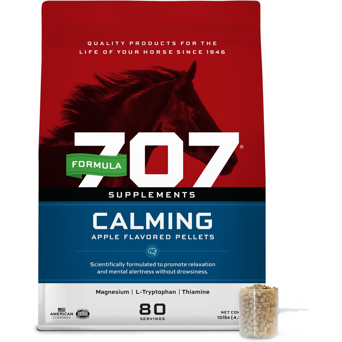 Formula 707 Calming Apple Flavor Pellets Horse Supplement, 10-lb bag