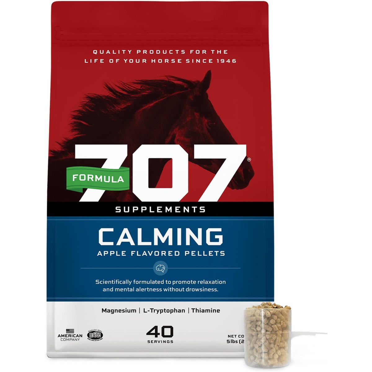 Formula 707 Calming Apple Flavor Pellets Horse Supplement, 5-lb bag