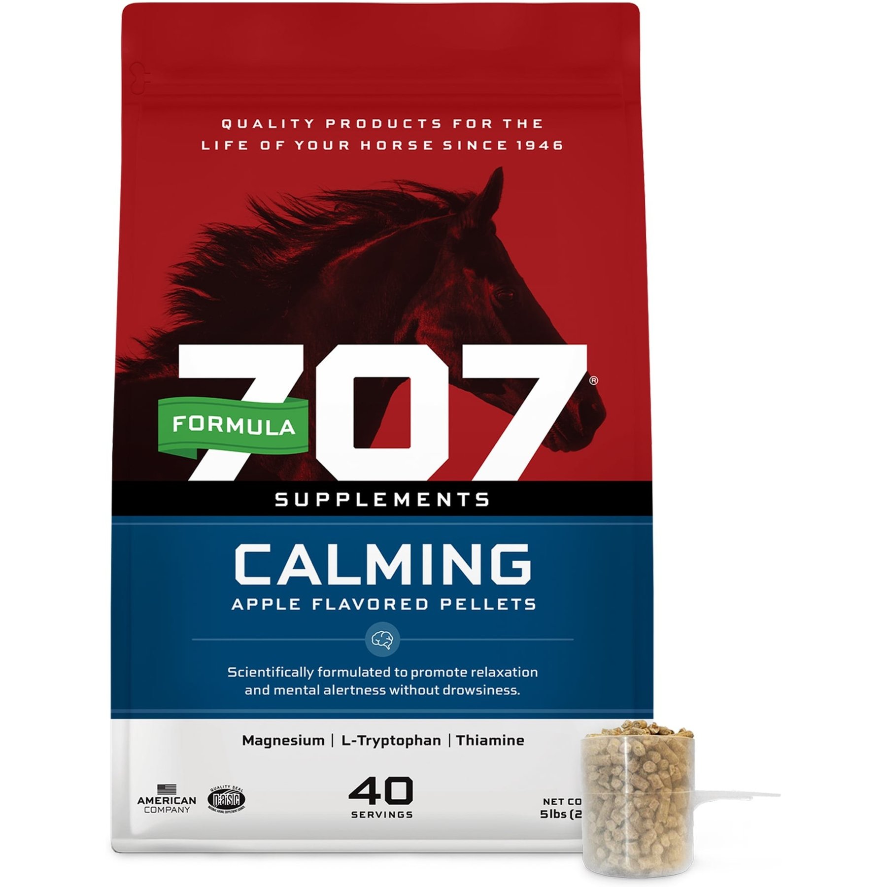 Formula 707 Calming Apple Flavor Pellets Horse Supplement