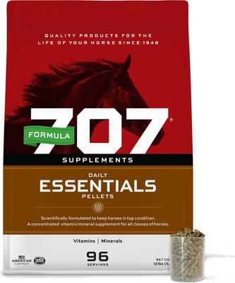 Show full view: Formula 707 Daily Essentials Vitamins & Minerals Hay Flavor Pellets Horse Supplement, 12-lb bag slide 1 of 8