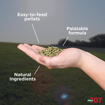 Show full view: Formula 707 Daily Essentials Vitamins & Minerals Hay Flavor Pellets Horse Supplement, 25-lb bucket slide 4 of 8