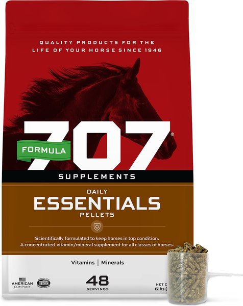 Formula 707 Daily Essentials Vitamins & Minerals Hay Flavor Pellets Horse Supplement