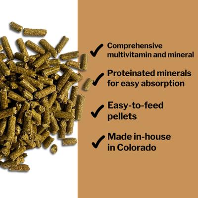 Show full view: Formula 707 Daily Essentials Vitamins & Minerals Hay Flavor Pellets Horse Supplement, 6-lb bag slide 4 of 8