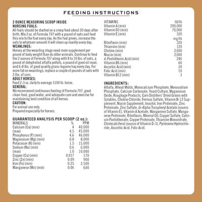 Show full view: Formula 707 Daily Essentials Vitamins & Minerals Hay Flavor Pellets Horse Supplement, 6-lb bag slide 5 of 8