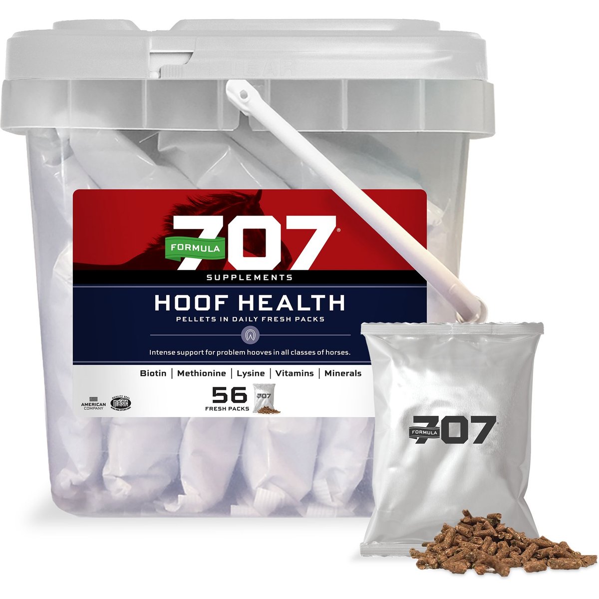 Formula 707 Hoof Health Hay Flavor Pellets Horse Supplement, 56 count