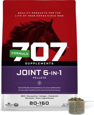 Show full view: Formula 707 Joint 6-in-1 Hay Flavor Pellets Horse Supplement, 10-lb bag slide 1 of 8