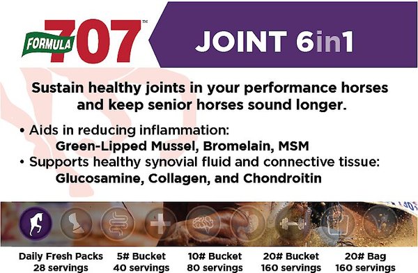 Formula 707 Joint 6-in-1 Hay Flavor Pellets Horse Supplement, 28 count