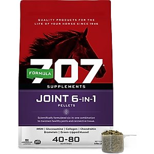 Formula 707 Joint 6-in-1 Hay Flavor Pellets Horse Supplement, 5-lb bag