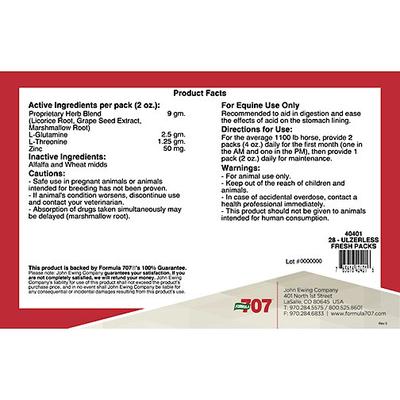 Show full view: Formula 707 ULZERless Digestive Health Hay Flavor Pellets Horse Supplement, 28 count slide 2 of 9