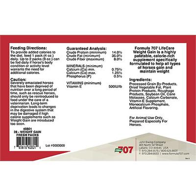 Show full view: Formula 707 Weight Gain Crumble Horse Supplement, 28 count slide 2 of 5