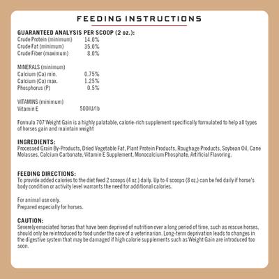 Show full view: Formula 707 Weight Gain Crumble Horse Supplement, 7-lb bag slide 6 of 9