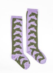 Forza Cavallo Escher Horse Knee Socks, Womens 9-12, Lavender