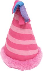fouFIT Birthday Hat Crinkle Plush Dog Toys, Pink slide 2 of 2