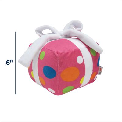 Show full view: fouFIT Birthday Present Plush Dog Toys, Pink slide 3 of 4