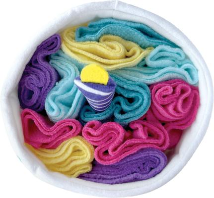 Show full view: fouFIT Hide 'n Seek Birthday Cake Snuffle Squeaky Dog Plush Toy, Multicolor slide 4 of 5