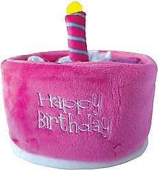 fouFIT Hide 'n Seek Birthday Cake Snuffle Squeaky Dog Plush Toy, Pink slide 2 of 3