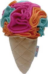 fouFIT Hide 'n Seek Ice Cream Snuffle, Rainbow Sherbet Squeaky Dog Treat Dispenser Toy, Pink, Small