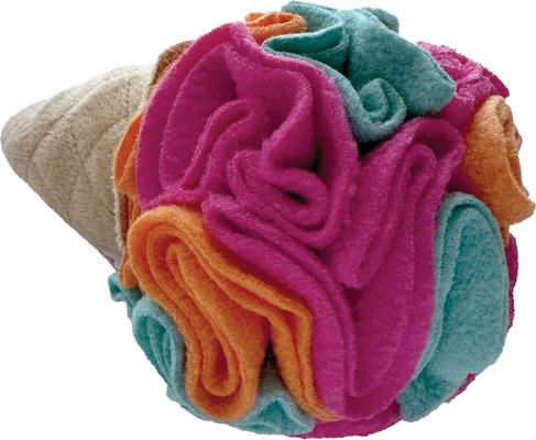 Show full view: fouFIT Hide 'n Seek Ice Cream Snuffle, Rainbow Sherbet Squeaky Dog Treat Dispenser Toy, Pink, Small slide 3 of 7