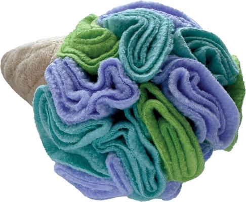 Show full view: fouFIT Hide 'n Seek Ice Cream Snuffle, Superhero Squeaky Dog Treat Dispenser Toy, Blue, Small slide 2 of 6