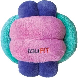 fouFIT Hide 'n Seek Knotted Snuffle Ball Dog Toy, Pink/Green/Purple, Small
