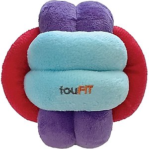 fouFIT Hide 'n Seek Knotted Snuffle Ball Dog Toy, Red/Blue/Purple, Large