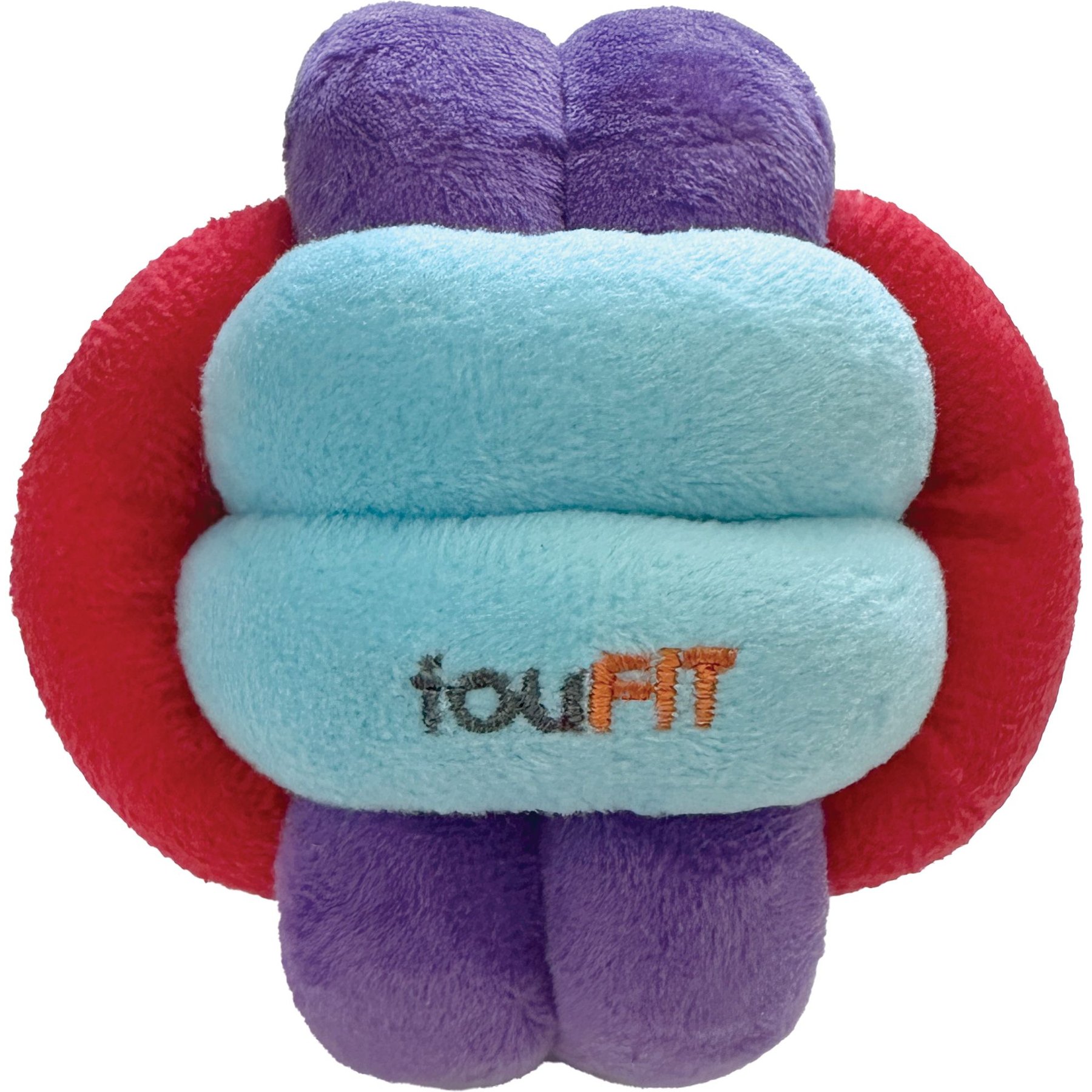 fouFIT Hide 'n Seek Knotted Snuffle Ball Dog Toy, Red/Blue/Purple, Small