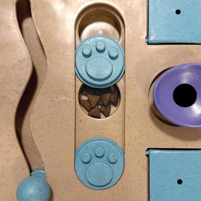 Show full view: fouFIT Hide 'n Seek Multi-Play Busy Board Puzzle Dog Treat Dispenser Toy, Multicolor slide 2 of 8