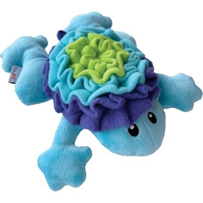 fouFIT fouFIT Hide 'n Seek Under the Sea Snuffle, Frog Squeaky Dog Treat Dispenser Toy, Blue