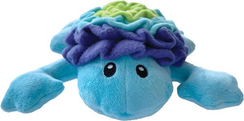 Show full view: fouFIT Hide 'n Seek Under the Sea Snuffle, Frog Squeaky Dog Treat Dispenser Toy, Blue slide 2 of 6