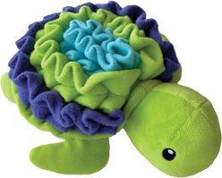 fouFIT Hide 'n Seek Under the Sea Snuffle, Turtle Squeaky Dog Treat Dispenser Toy, Green