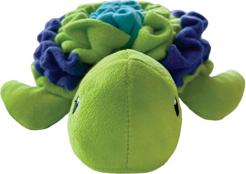 Show full view: fouFIT Hide 'n Seek Under the Sea Snuffle, Turtle Squeaky Dog Treat Dispenser Toy, Green slide 2 of 7